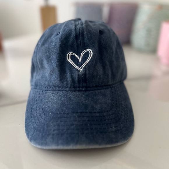 Vintage Washed Cotton Baseball Cap Sun Hat Camping Hiking Hat Heart Valentine’s - Picture 6 of 9